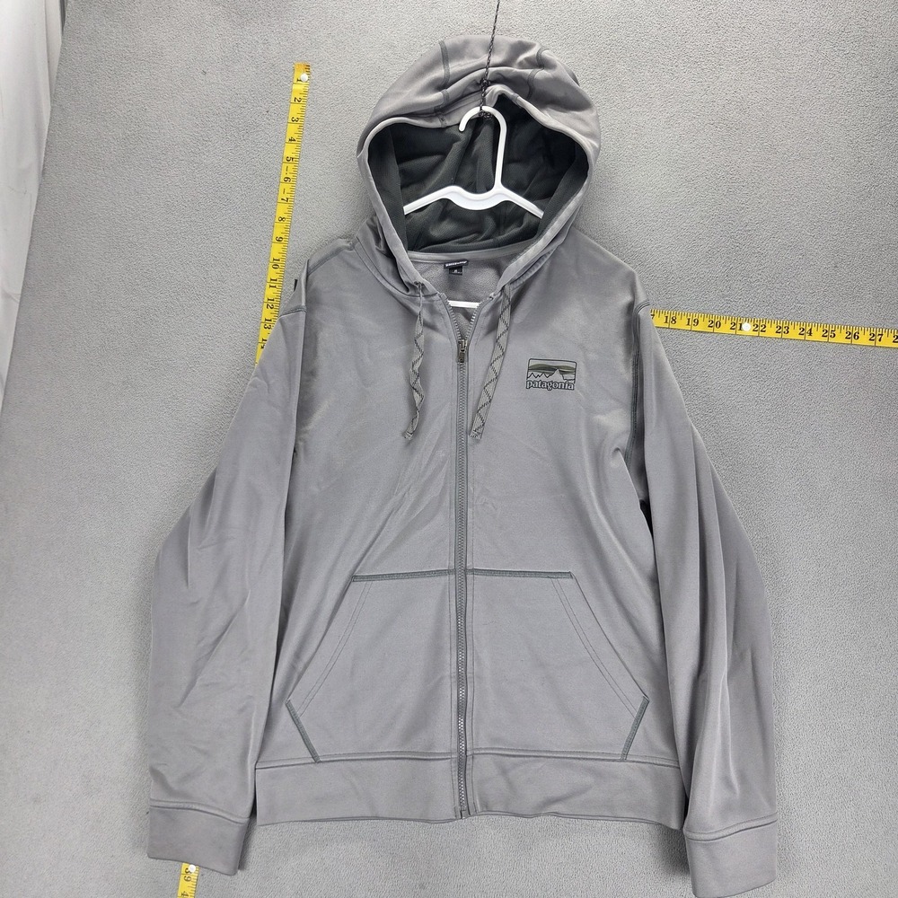 Patagonia Jacket Mens Medium Gray '73 Logo PolyCycle Full Zip Hoody